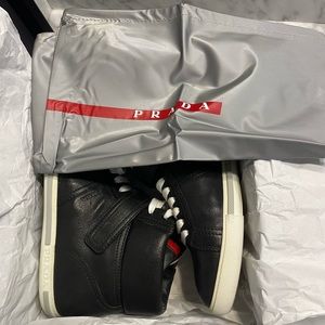 Prada black high top sneakers